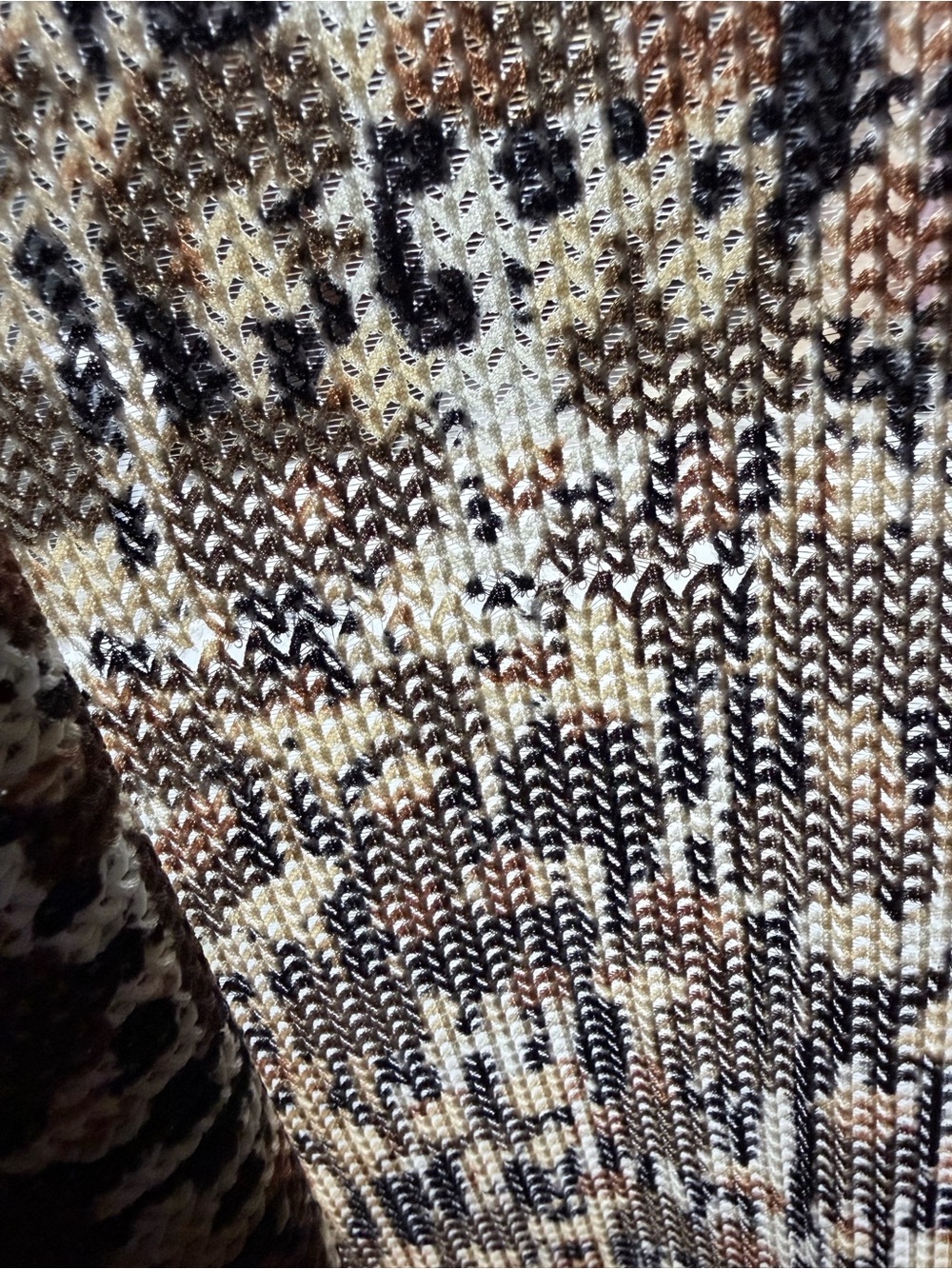 Ruby Rd. Brown Cream Multi-Color Open Knit Cardigan - Picture 7 of 8